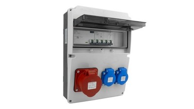 CEE 16A 400V 2x230V Schuko Bauverteiler mit DV-5534-D