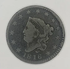 1816 Coronet Head Large Cent  - Very Good