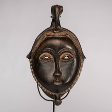 0971 Yohure Mask with Stand Ivory Coast Africa Yaure Tribal African Artwork
