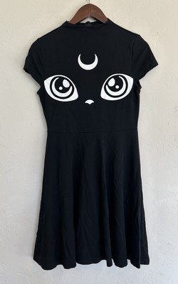 black cat skater dress Sourpuss Black Cat Halloween Skater Dress Size Adult Small