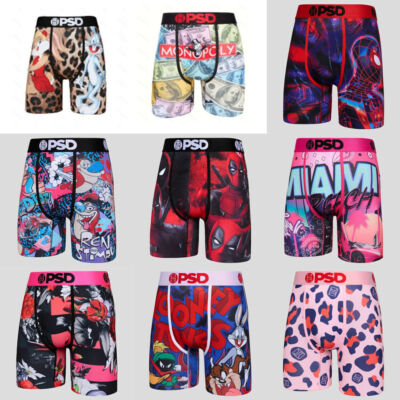 New Quick Dry Men Underwear Boxers Briefs PSD Cotton Shorts Pants With Bag