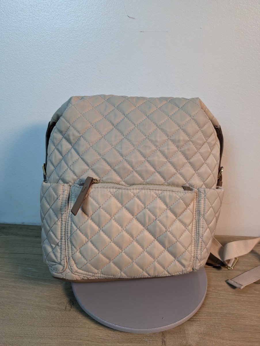 Tommy Bahama Backpack Tan Quilted Laptop Pocket Zippered Bag Beach School READ Tommy Bahama Laptop Compartment Backpacks for Women | Mercari main image 3