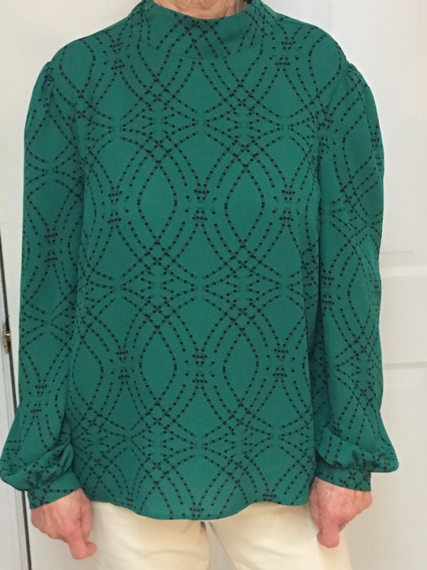 Eva Longoria Women Green Long Sleeve Blouse Size L