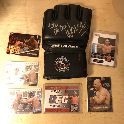 Wanderlei Silva Signed Auto Ufc Glove Topps Event Used Ring Mat Card Pride Fc Ebay
