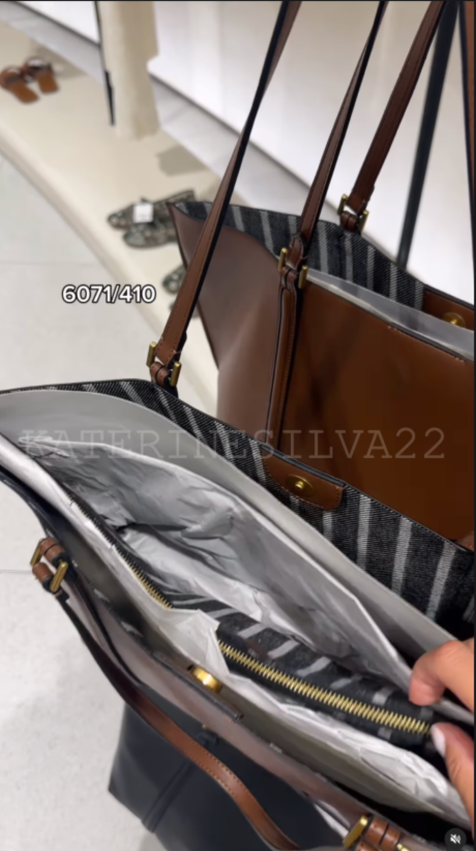 ZARA NEW WOMAN SS25 BROWN SHOPPER BAG REF:6071/410 | eBay