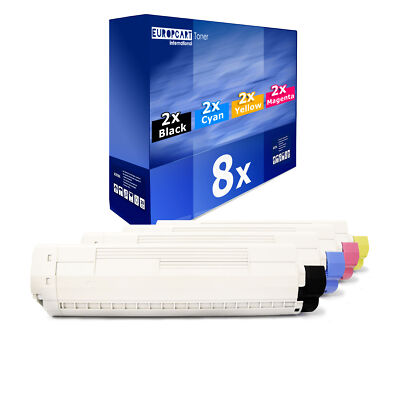 8x Europcart Toner for OKI MC-853-dnv MC-853-dnct MC-873-dnc MC-873-dn MC-853-dn