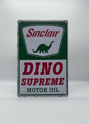 Blechschild Sinclair Dino 20x30cm Nostalgie Retro Reklame Vintage Werkstatt Deko