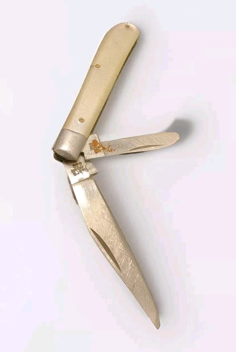 Vintage SABRE Japan #633 Stainless Steel FOLDING 2 Blade