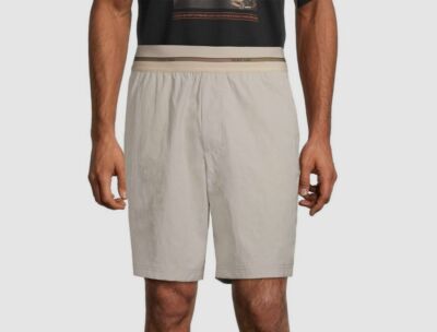 $325 Helmut Lang Men's Beige Pull-On Elasticized Waistband Shorts Size S