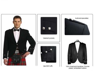 ex hire tweed kilt jacket