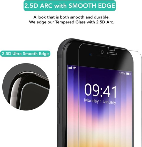 iSOUL 2x Pack premium Glass pro Screen Protector Apple iPhone SE 2022 2020 6 7 8 - Picture 5 of 9