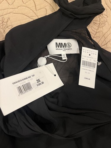 NWT Maison Margiela Paris MM6 Women's Black Sleeveless Blouse Sheer Sz 36 $395 - Picture 8 of 15