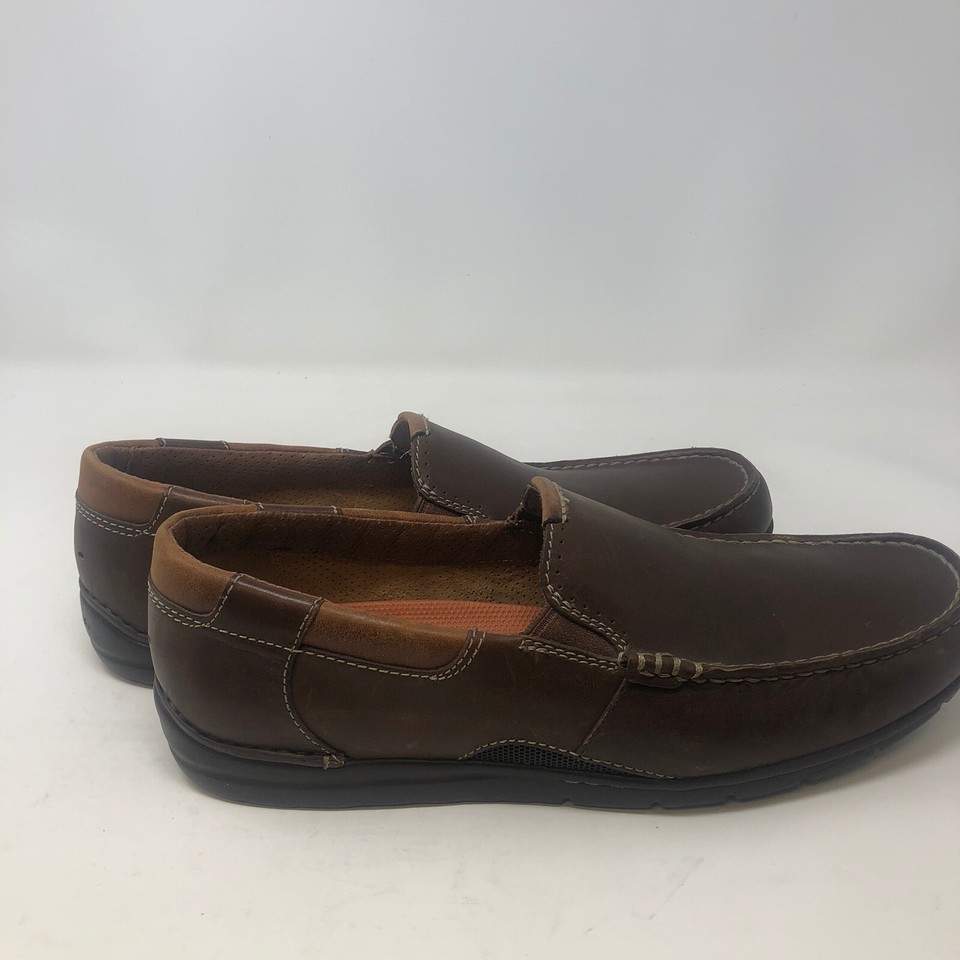 CLARKS MENS LEATHER SHOES XL (EXTRA LIGHT) CASUAL LOAFER SLIP-ON SIZE 9 ...