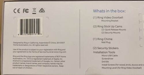 Ring Doorbell 1st Generation Home Security Kit Brand New Unopened - Picture 5 of 5