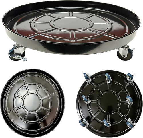 Round Plant Caddy with Wheels, 20-Inch, 3 Pack, Heavy Duty Black