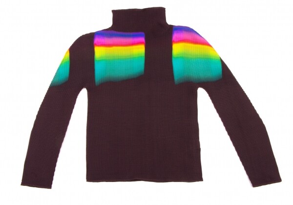 ISSEY MIYAKE　ｍｅ ISSEY MIYAKE me Rainbow Color Printed Pleats T Shirt Size F