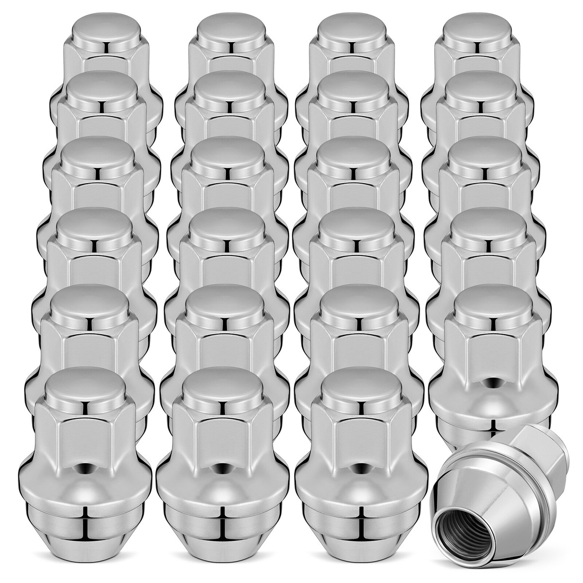 24x M14x1.5 Chrome Factory Lug Nuts for for 15-23 Ford F-150 F150