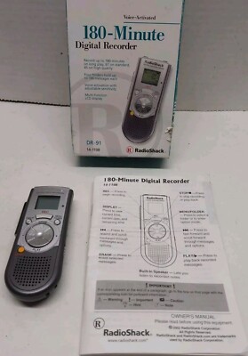 RADIOSHACK DIGITAL VOICE Activated 180Min RECORDER CAT NO 14-1198 TESTED WORKING