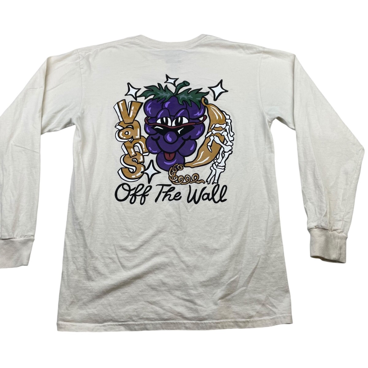Vans Men's 100% Cotton Classic Fit Fruit Skeleton L/S T-Shirt
