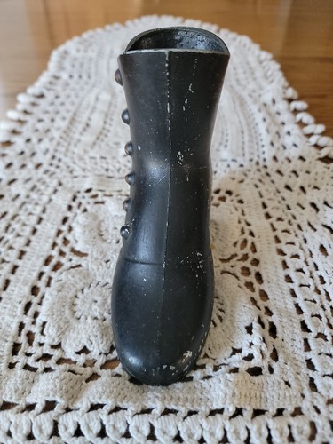 Vintage Cast Metal Victorian Ladies Button Boot Planter Vase Pencil Holder - Picture 6 of 10