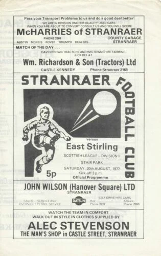 Teams C-E Teams S-Z Football Scottish Fixture Programmes (1970s)