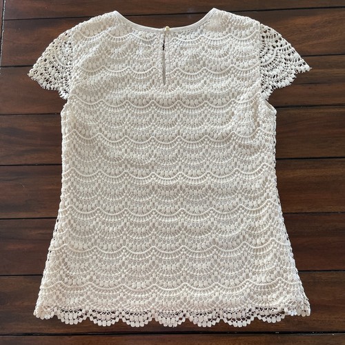 Blusa Banana Republic donna taglia 2 uncinetto manica corta matrimonio festa formale - Foto 4 di 12
