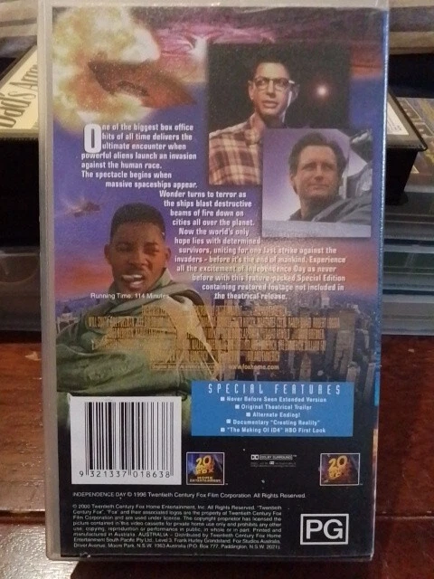 Independence Day VHS Special Edition PAL video Bonus extended - documentary - Image 2 of 4