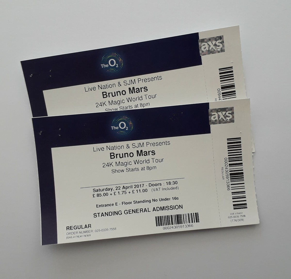 Bruno Mars Tickets - Unused Ticket(s) The O2 Arena London 22