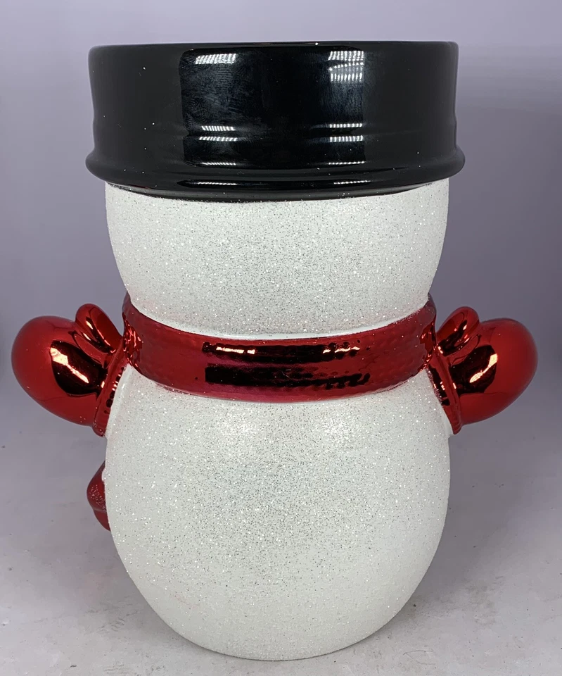 GLITTER SNOWMAN 3-WICK CANDLE HOLDER/pedestal Bath & Body Works 8” - Image 4 of 4