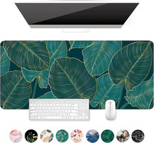 Desk Mat, Ultra Large Mouse Pad, XXL Gaming Mousepad, Green Tropical Leaves Desk