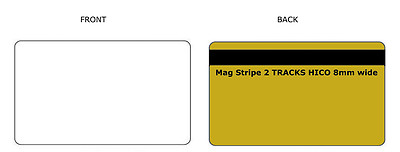 100 PVC BLANK WHITE/GOLD metalic PVC CARDS 30mil credit Card Size 2 Track HiCo 