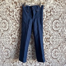 Vintage 1970s Boy's Blue Polyester Flare Leg Pants