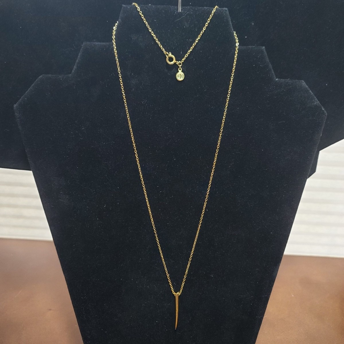 GOGENA GOLDTONE NAIL SPIKE PENDANT CHIAN NECKLACE 20