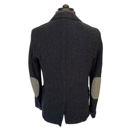 Gummistiefel von Bilmore Blazer Jacke Blau Wollmischung Ellenbogen Patches Slim Herren UK38 - Bild 4 von 14
