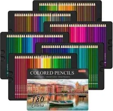 180 Shuttle Art Premier Colored Pencils Platinum Soft Core Artist Paint Tin