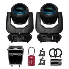 JMAZ JZ3016 Phantom Beam 120W DMX LED Moving Head Light Fixtures Pair w Case