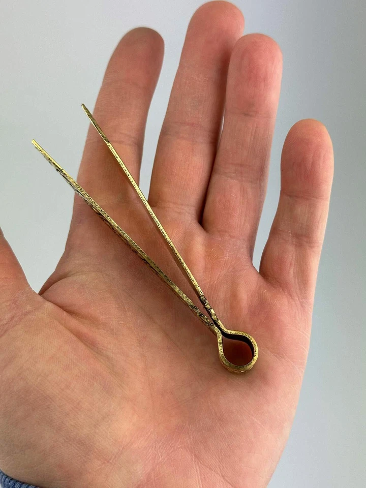 Pinze in ottone dal design antico - per incenso carbone zucchero casa altare ... - Immagine 4 di 4