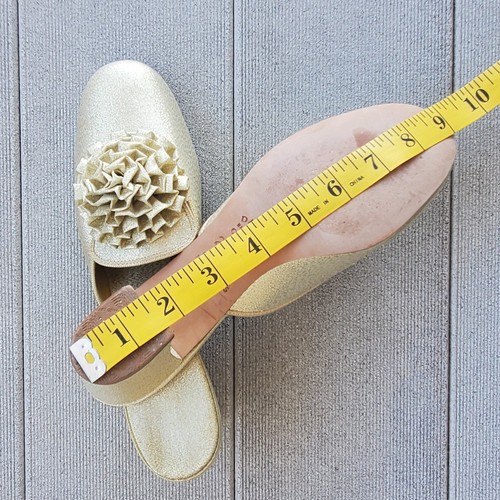 1960s Daniel Green Gold Lurex Mules Lounge Slipper Heels 2A65. - Picture 11 of 19