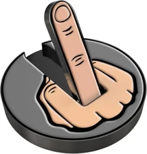 Middle Finger Golf Ball Marker with Magnetic Hat Clip Gray