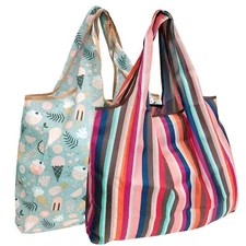 Wrapables Eco-Friendly Large Nylon Reusable Shopping Bags (Set of 2)