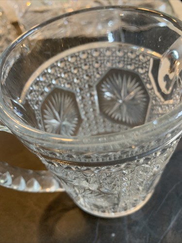 EAPG EARLY AMERICAN PATTERN GLASS SPOONER IMPERIAL AMELIA ,STAR, DAISY & BUTTON - Picture 6 of 7
