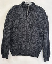 Authentic TASSO ELBA 1/4 Zip Pullover Men  s Sweater Luxurious Cotton XL Dk Grey