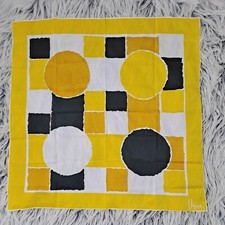 Vintage Vera Neumann Scarf Geometric Circles Squares 27" Square Japan