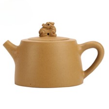 5"Chinese Yixing Zisha Pottery Gold Section Clay 220ML Auspicious Beast Teapot