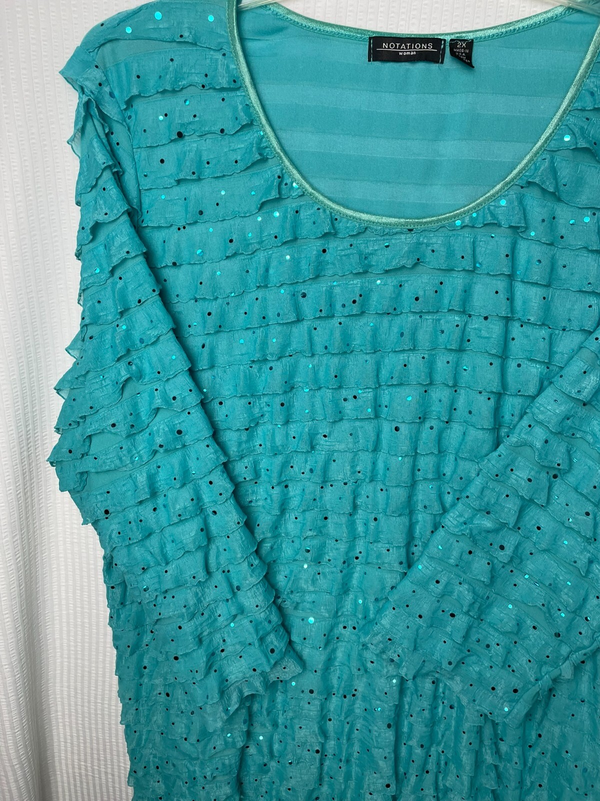 Notations Pullover Womens Plus Size 2x Turquoise … - image 6