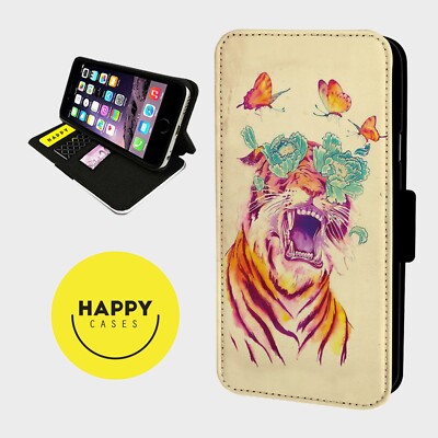 LÖWE SCHMETTERLINGE SCHÖN - Kunstleder Flip Handyhülle - iPhone/Samsung