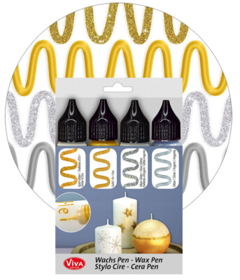 ViVA DECOR Candle Wachs Pen 28 ml 4er Set silber/gold