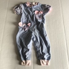 Vtg Blue Pink Mouse One Piece Outfit Sz 12 Months Vtg A3273