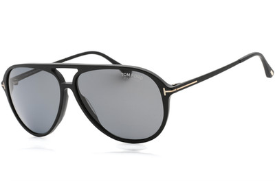TOM FORD SAMSON FT0909 02D Sunglasses Matte Black Frame Polarized Lenses 62mm