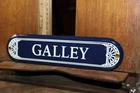 Vintage Porcelain Enamel Galley Sign 9-3/4" x 2-1/2"